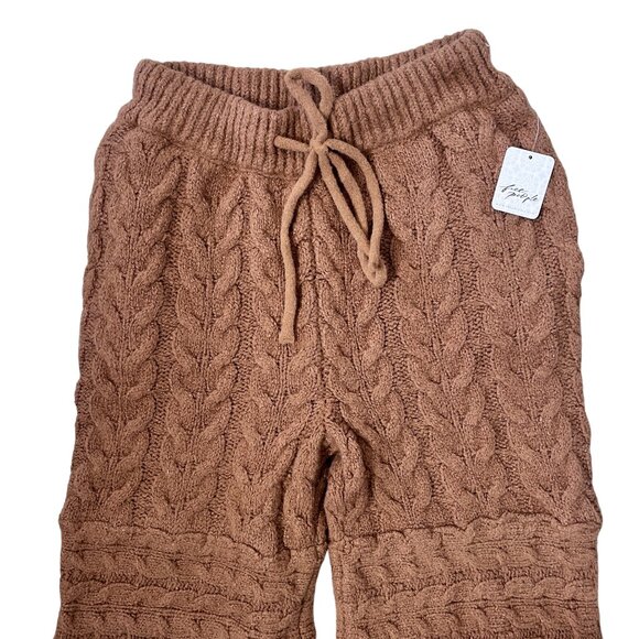 NWT Free People Cable Knit Ramsey Joggers Cozy Caramel Size XS - Picture 4 of 10